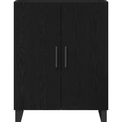 vidaXL Dressoir Zwart Eiken 69,5 x 34 x 90 cm Bewerkt hout