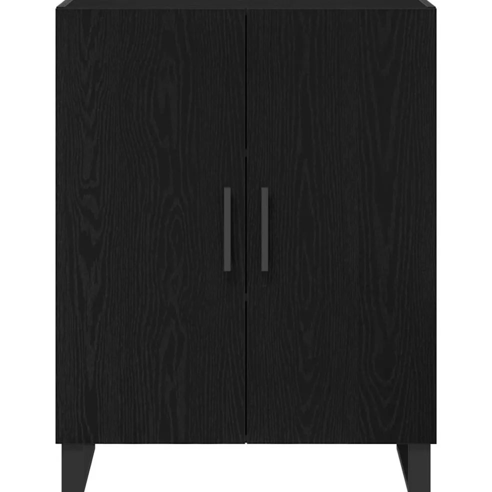 vidaXL Dressoir Zwart Eiken 69,5 x 34 x 90 cm Bewerkt hout