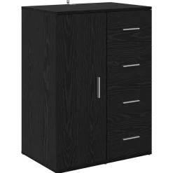vidaXL Dressoir Zwart Eiken 59 x 39 x 80 cm Bewerkt hout