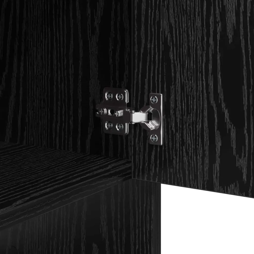 vidaXL Dressoir Zwart Eiken 97 x 29 x 75 cm Bewerkt hout