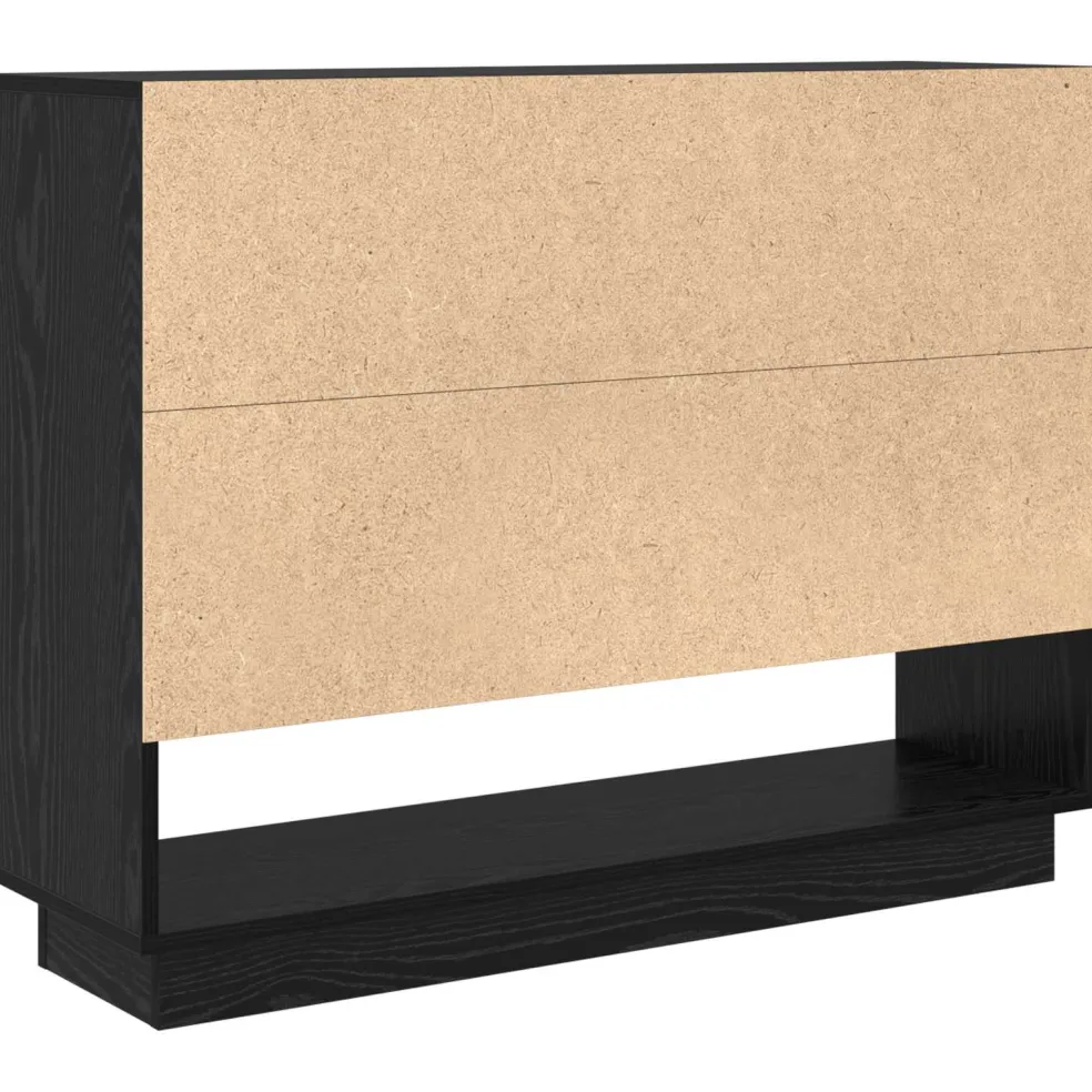 vidaXL Dressoir Zwart Eiken 97 x 29 x 75 cm Bewerkt hout