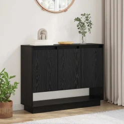 vidaXL Dressoir Zwart Eiken 97 x 29 x 75 cm Bewerkt hout
