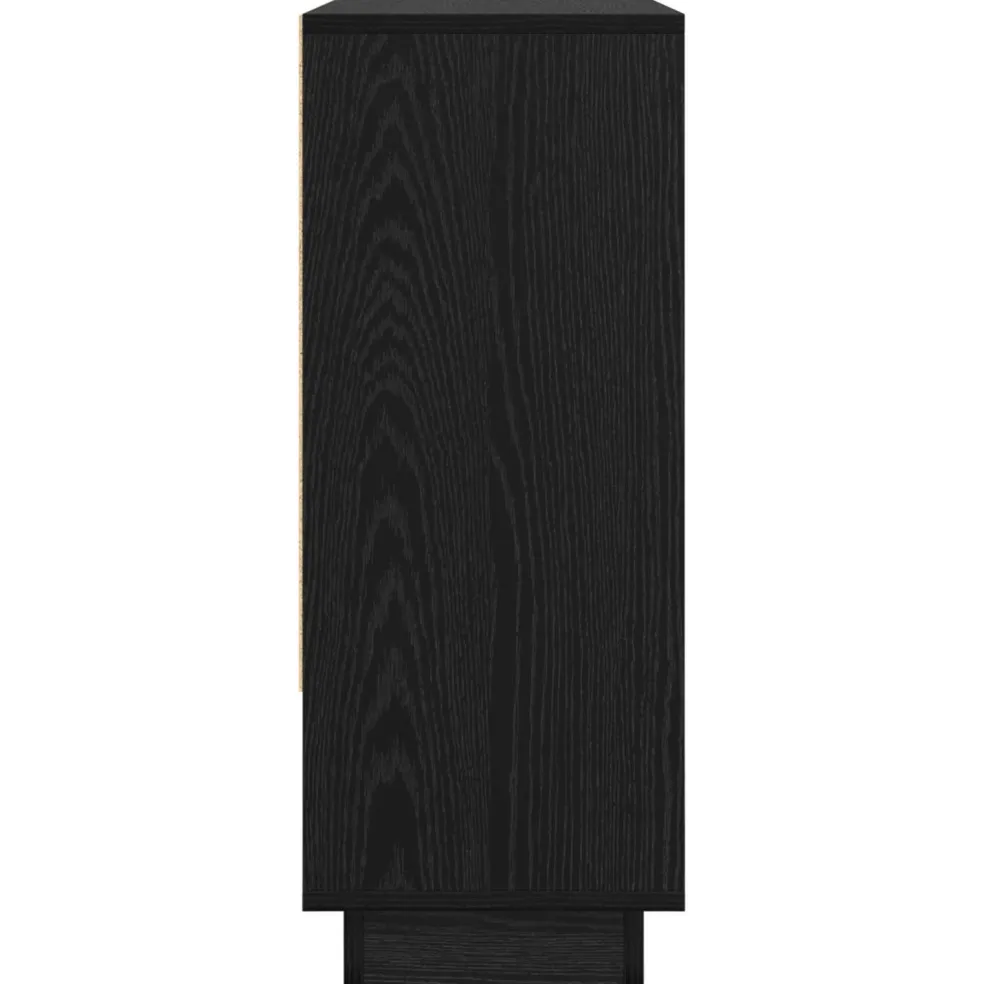 vidaXL Dressoir Zwart Eiken 97 x 29 x 75 cm Bewerkt hout