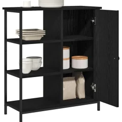 vidaXL Dressoir Zwart Eiken 70 x 30 x 80 cm