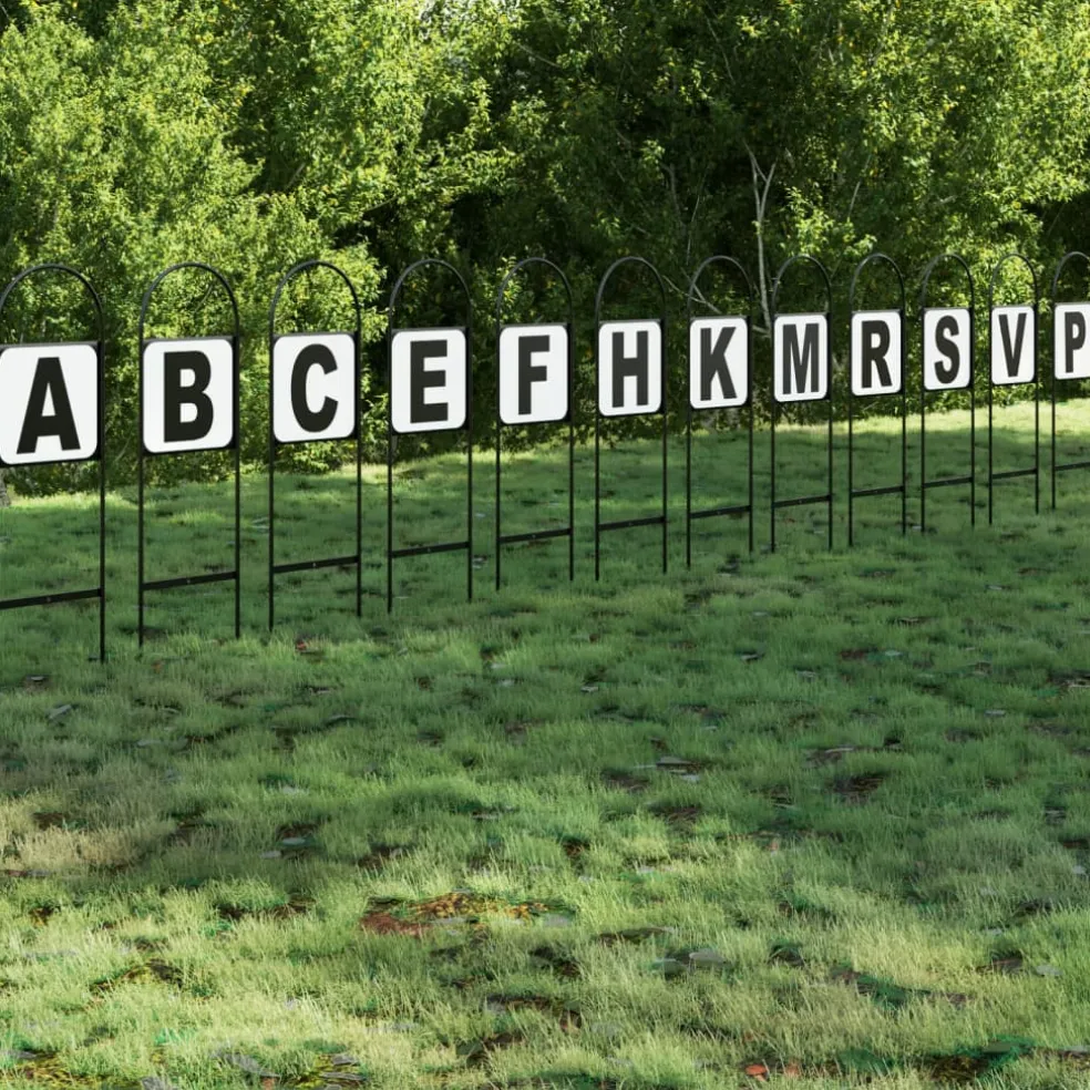 vidaXL Dressuurletters 12 st staal