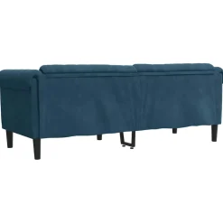 vidaXL Driezitsbank fluweel blauw