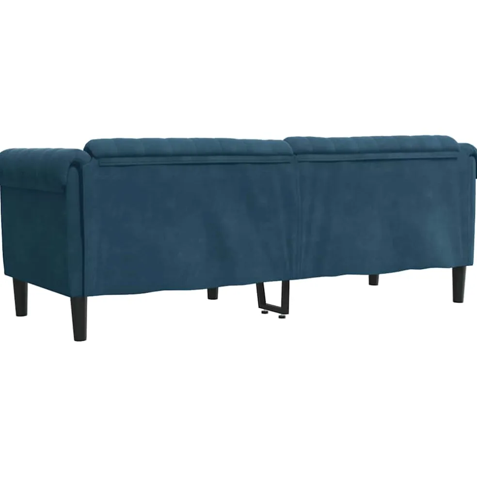 vidaXL Driezitsbank fluweel blauw
