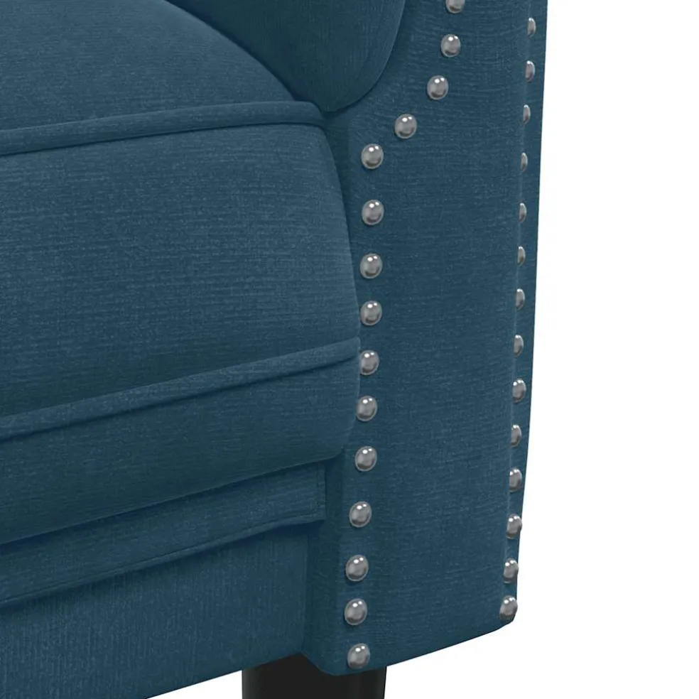 vidaXL Driezitsbank fluweel blauw