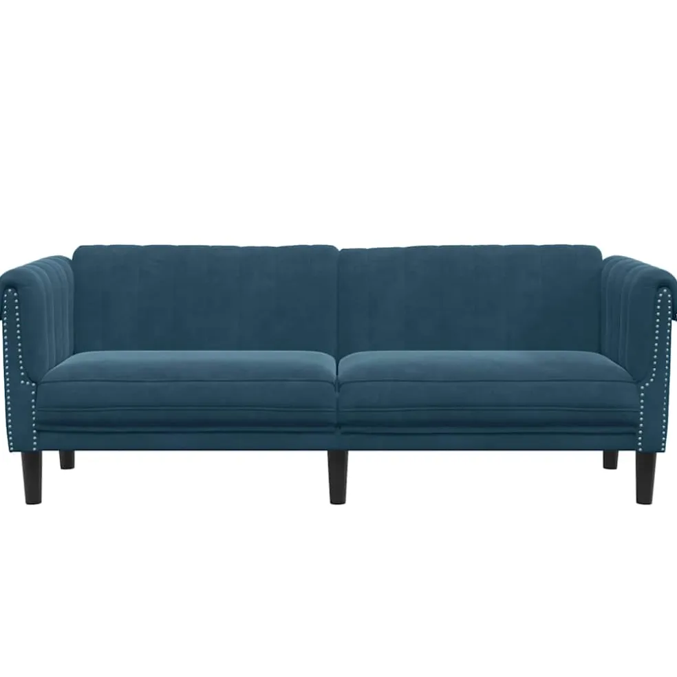 vidaXL Driezitsbank fluweel blauw