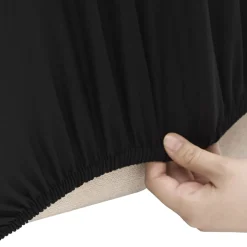 vidaXL Driezitsbankhoes stretch polyester jersey zwart