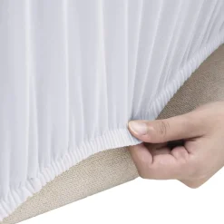 vidaXL Driezitsbankhoes stretch polyester jersey wit