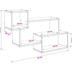 vidaXL Drijvende plank Muurmontage Zwart eiken 87 x 20 x 55 cm
