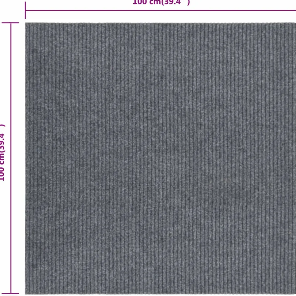 vidaXL Droogloopmat 100x100 cm grijs