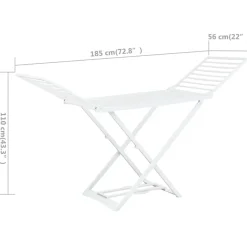 vidaXL Droogrek inklapbaar kunststof wit