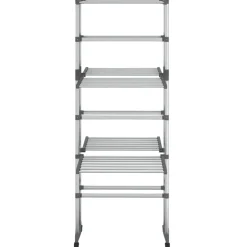 vidaXL Droogrek 3-laags met wieltjes 60x70x129 cm zilverkleurig