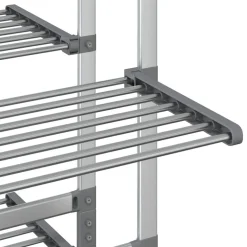 vidaXL Droogrek met wieltjes 89x64x129 cm aluminium