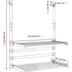 vidaXL Droogrek voor balkon 54x25x42 cm aluminium