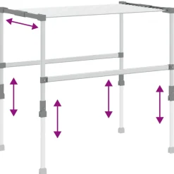 vidaXL Droogrek 83x(50-55)x(40-85) cm aluminium