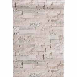 vidaXL 3D Steen Behang Beige 10 x 0,53 m Non-Woven Stof