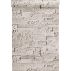 vidaXL 3D Steen Behang Crèmekleurig 10 x 0,53 m Non-Woven Stof