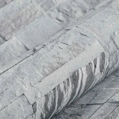 vidaXL 3D Steen Behang Lichtgrijs 10 x 0,53 m Non-Woven Stof