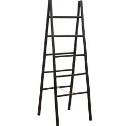 vidaXL Dubbele Handdoekladder Zwart 50 x 50 x 159 cm Bamboe