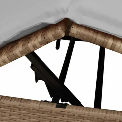 vidaXL Dubbele ligbed Grijs poly rattan
