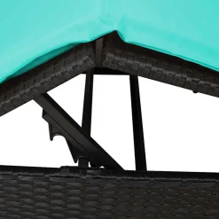 vidaXL Dubbele ligbed Turquoise poly rattan