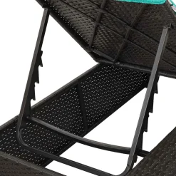 vidaXL Dubbele ligbed Turquoise poly rattan