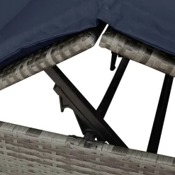 vidaXL Dubbele ligbed Zwart poly rattan