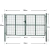 vidaXL Dubbele poort met deur 300x150 cm gepoedercoat staal
