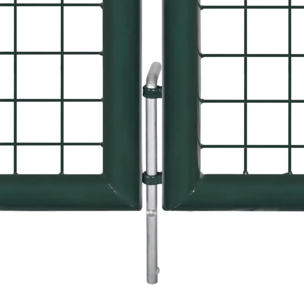 vidaXL Dubbele poort met deur 300x150 cm gepoedercoat staal