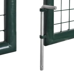 vidaXL Dubbele poort met deur 300x150 cm gepoedercoat staal