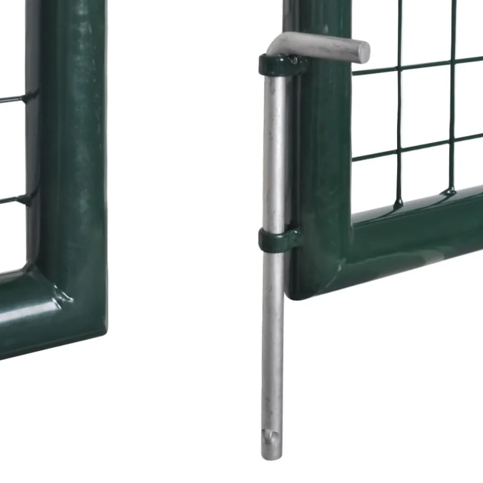 vidaXL Dubbele poort met deur 300x150 cm gepoedercoat staal