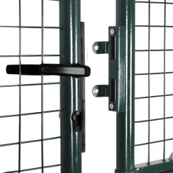 vidaXL Dubbele poort met deur 300x150 cm gepoedercoat staal