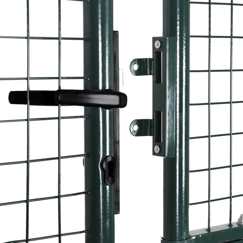 vidaXL Dubbele poort met deur 300x150 cm gepoedercoat staal