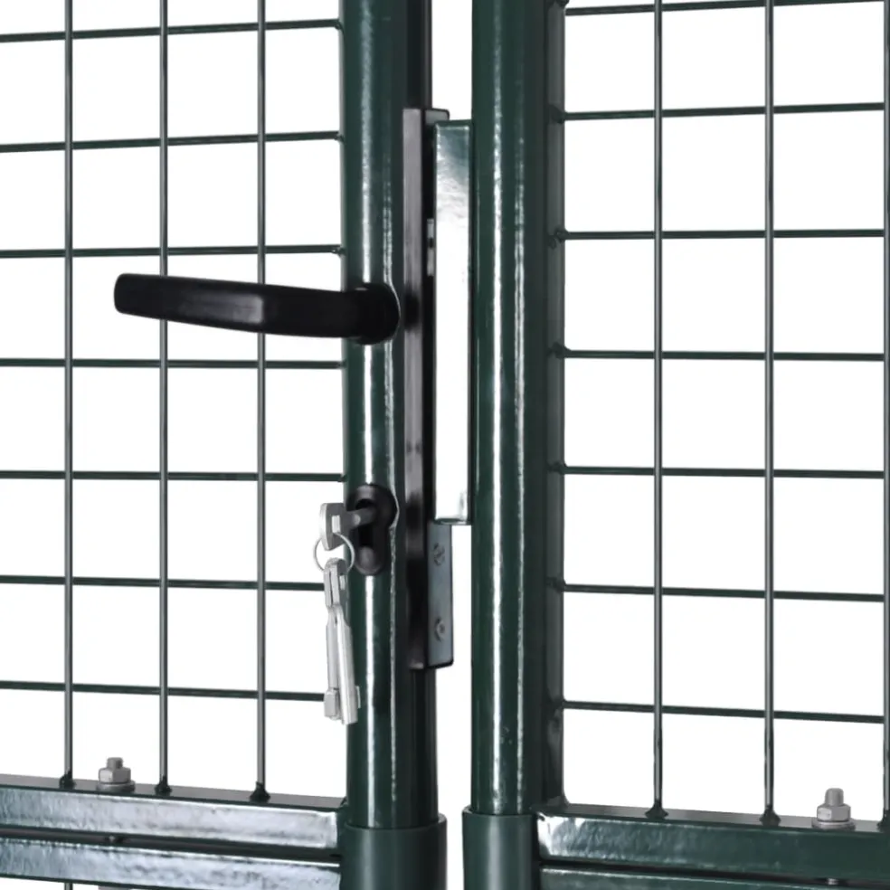 vidaXL Dubbele poort met deur 300x150 cm gepoedercoat staal