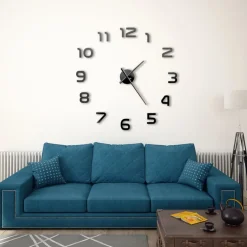 vidaXL 3D-wandklok 100 cm XXL modern zwart