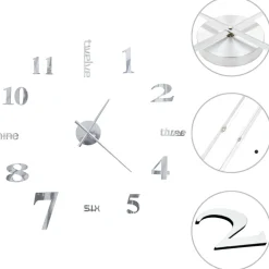 vidaXL 3D-wandklok 100 cm XXL modern zilverkleurig