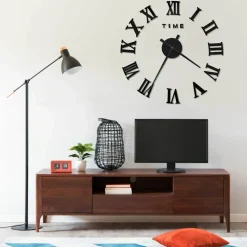 vidaXL 3D-wandklok modern XXL 100 cm zwart