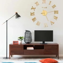 vidaXL 3D-wandklok modern XXL 100 cm goudkleurig