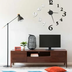 vidaXL 3D-wandklok modern XXL 100 cm zwart en wit