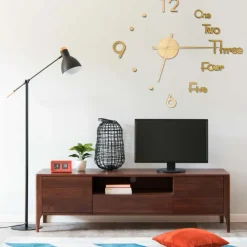 vidaXL 3D-wandklok modern XXL 100 cm goudkleurig