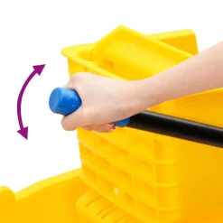 vidaXL Dweilemmer met wringer en wielen 36 L polypropeen geel