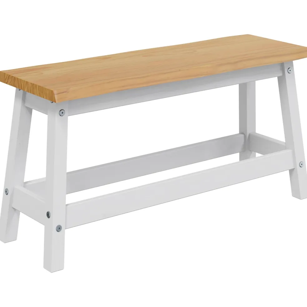 VidaXL Eetbank EKAI Wit 91,5 x 29 x 45,5 cm Massief grenenhout