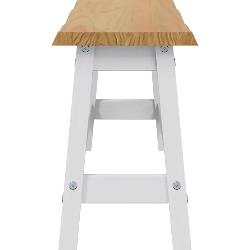 VidaXL Eetbank EKAI Wit 91,5 x 29 x 45,5 cm Massief grenenhout