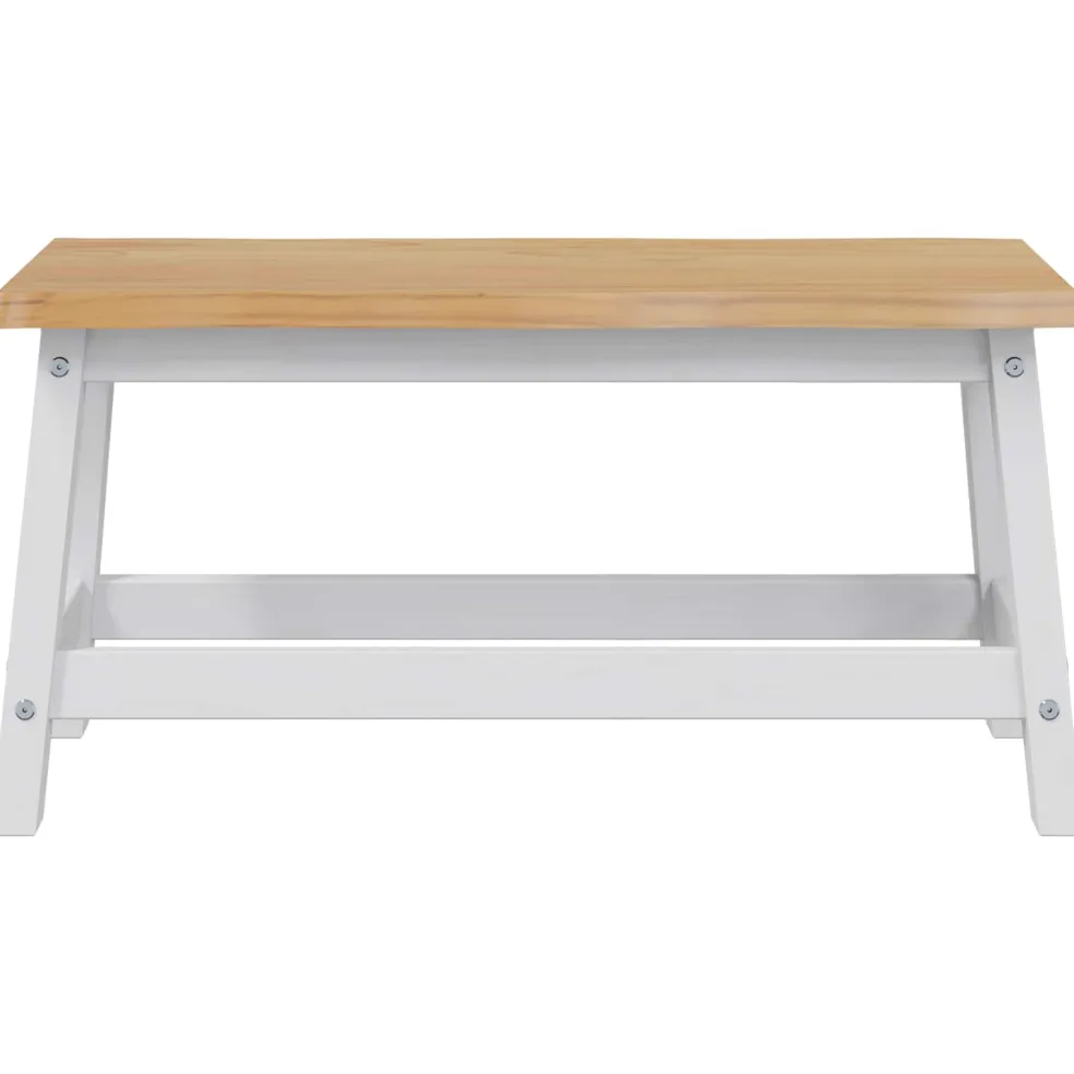 VidaXL Eetbank EKAI Wit 91,5 x 29 x 45,5 cm Massief grenenhout