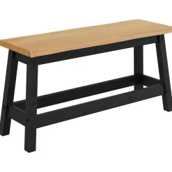VidaXL Eetbank EKAI Zwart 91,5 x 29 x 45,5 cm Massief grenenhout
