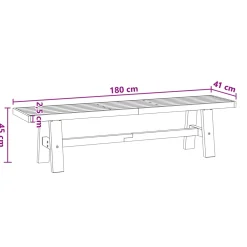 vidaXL Eetbank NOAIN 180 x 41 x 45 cm Massief grenenhout Zwart