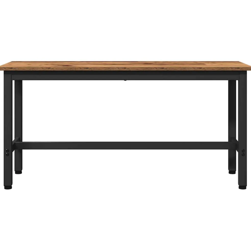 vidaXL Eetbank Oudhout 100 x 32,5 x 48,5 cm Engineered hout en staal